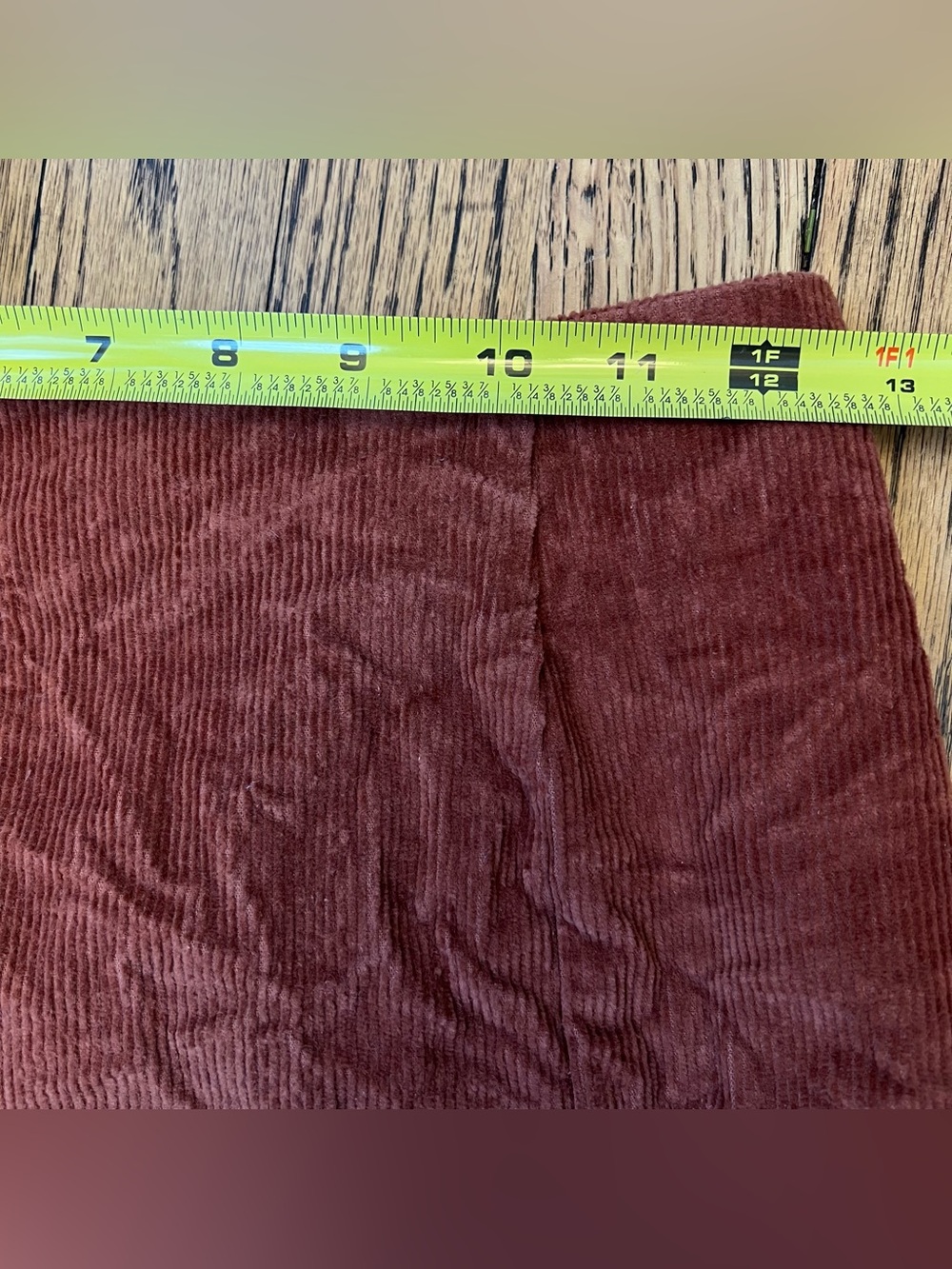 Aeropostale Siz XS Brown Corduroy Straight Mini Skirt Boho Preppy Minimalism Y2K - Picture 6 of 8